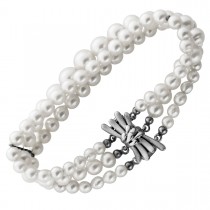 Perlenarmband Silber 925 Akoyaperlen Antikschmuck