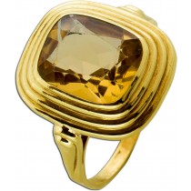 Citrinring Gold 333 8K honiggelber Edelstein Antikschmuck