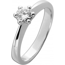Verlobungsring Weißgold 585 14K Solitär Brillant 0.59ct Lupenrein