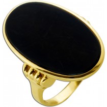 Onyx Ring Gold 333 8K schwarzer Edelstein 7.3ct