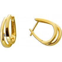 Diamant Creolen Gold 585 14K Brillanten 0.06ct 