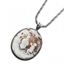 Kammee Collier Silber 800 Muschelschale Rokoko Design Antikschmuck