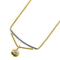 Collier Gold Weissgold 333 8K Anhänger Zirkonia Stein 0.16ct
