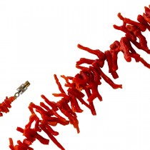 Korallenkette 39cm Ochsenblutrote sardische Korallen Antikschmuck