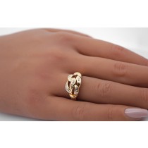 Diamantring Gold 333 8K Diamanten 0.035ct Antikschmuck