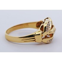 Diamantring Gold 333 8K Diamanten 0.035ct Antikschmuck