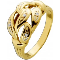 Diamantring Gold 333 8K Diamanten 0.035ct Antikschmuck
