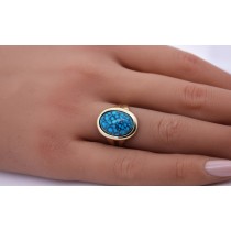 Türkisring Gold 333 8K türkisener Türkis Edelstein  Antikschmuck