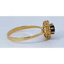 Saphirring Gold 750 18K blauer Saphir 1ct Brillanten 0.80ct