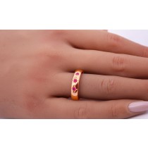 Rubinring Rosegold 585 14K rote Rubin Edelsteine 0.30ct Antikschmuck