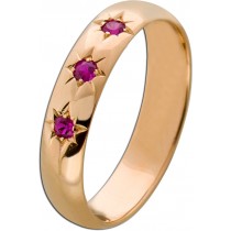 Rubinring Rosegold 585 14K rote Rubin Edelsteine 0.30ct Antikschmuck