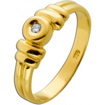 Brillantring Gold 750 18 Karat Solitär Brillant 0.03ct