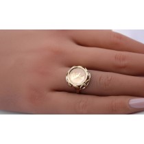 Münzring Nofretete Gold 333 8K Ägyptische Münze Antikschmuck