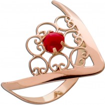 Korallen Ring Rosegold 750 18K rote Koralle Antikschmuck 