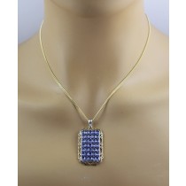 Tansanit Anhänger Silber 925 vergoldet blaue Tansanit Edelsteine 7ct 