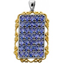 Tansanit Anhänger Silber 925 vergoldet blaue Tansanit Edelsteine 7ct 