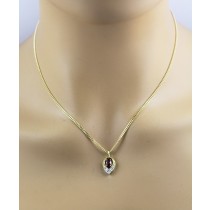 Rubin Anhänger Gold Weißgold 585 14K roter Rubin Diamanten Lupenrein