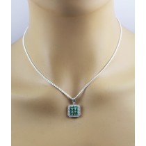 Topas Anhänger Silber 925 grüne Smaragde 0.80ct weiße Topase 0.24ct