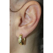 Diamant Creolen Gold 585 14K Brillanten 0.42ct Klappscharnier