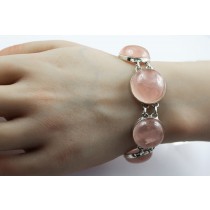Rosenquarz Armband Silber 925 5 pastell rosa Rosenquarz Edelsteine 142ct 