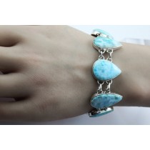 Larimar Armband Silber 925 hellblaue Larimar Edelsteine 126ct
