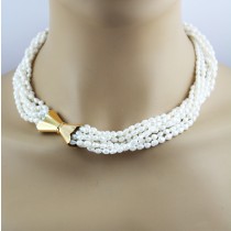 Perlenkette Süßwasserperlen 4.3mm Gold 750 18K