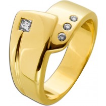 Diamantring Gold 585 14K Diamanten 0.18ct Lupenrein