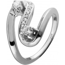 Diamantring Weißgold 585 14K Diamanten 0.30ct Antikschmuck