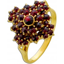 Granat Ring Gold 585 14K rubinrote Granat Edelsteine 1.1ct Antikschmuck