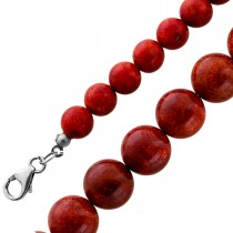 Korallenkette ochsenblutrote Korallen 12.1-8.1mm Antikschmuck