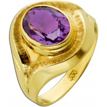 Amethyst Ring Gold 333 8K lila Amethyst 2.3ct Antikschmuck