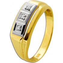 Diamantring Gold 585 14K Diamanten 0.10ct Antikschmuck