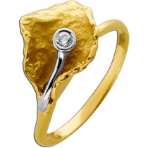 Brillantring Gold 585 14K Brillant 0.07ct Lupenrein Antikschmuck