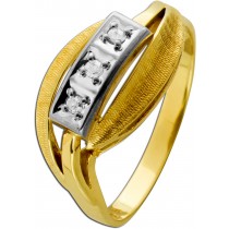Diamantring Gold 585 14K Diamanten 0.075ct Antikschmuck