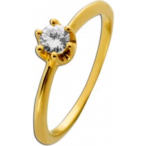 Brillantring Gold 585 14 Karat Brillant 0.20ct Lupenrein 