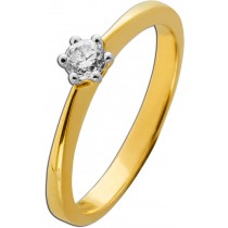 Solitärring Gold 585 14 Karat Brillant 0.25ct Lupenrein