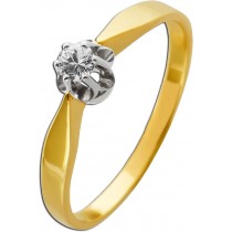Diamantring Gold 585 14 Karat Brillant 0.12ct Verlobungsring