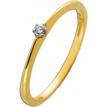Solitärring Gold 585 14 Karat Brillant 0.05ct Verlobungsring