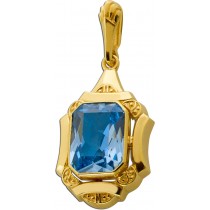 Aquamarin Anhänger Gold 333 8K ozeanblauer Aquamarin 5ct Antikschmuck 