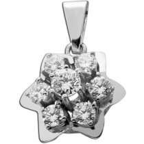 Brillantanhänger Weissgold 585 14K Brillanten 0.49ct Antikschmuck