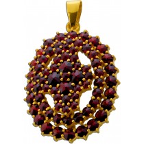 Kreuzanhänger Gold 900 21.6 Karat rote Almandin Granat Edelsteine 5.9ct