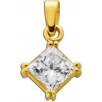 Solitäranhänger Gold 585 14 Karat Diamant 1.54ct Princess Cut