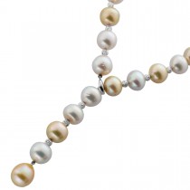 Perlenkette 51cm Weißgold 585 14K Edison Süßwasserperlen 12-11.1mm 