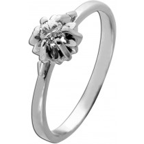 Solitärring Weissgold 750 18K Brillant 0.15ct Lupenrein Antikschmuck