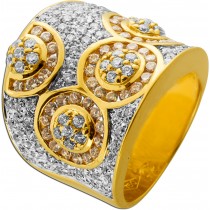 Brillantring Gold 750 18K weisse Brillanten champagner Diamanten 3ct.