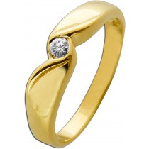 Brillantring Gold 585 14 Karat Brillant 0.07ct Antikschmuck