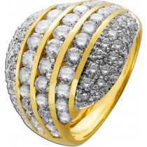 Diamantring Gold 585 14 Karat Brillanten 4.0ct Cocktail