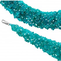 Aquamarinkette 53cm hellblaue Aquamarin Rohsteine 600ct Silber 925