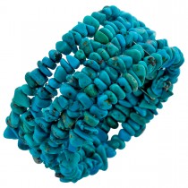 Türkis Armreif Natur Rohsteine flexibel 