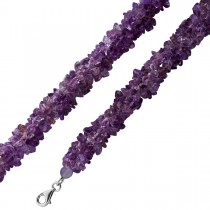 Amethystkette lila Amethyst Edelstein Chips Silber 925